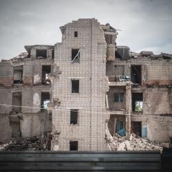 Bâtiment en ruine en Ukraine 